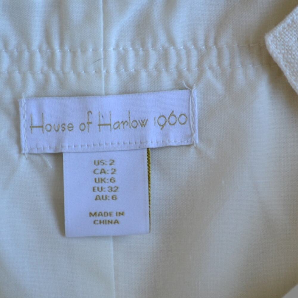 House of Harlow Romper with Belt Size 2 Cream Color - Picture 3 of 4